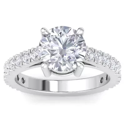 Lab Created Carat Grown Diamond Engagement Ring Sterling Silver