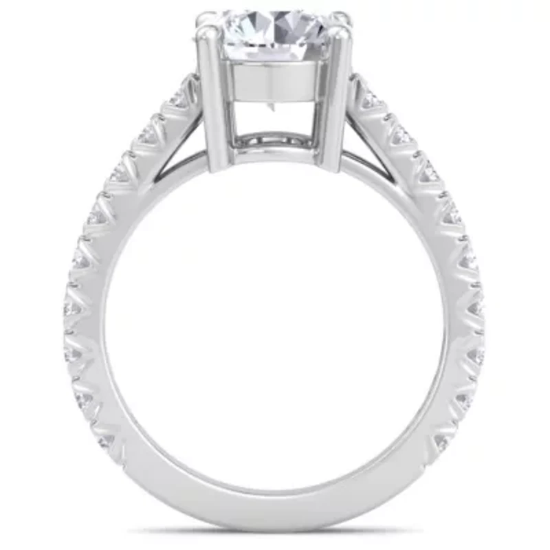 Lab Created Carat Grown Diamond Engagement Ring Sterling Silver