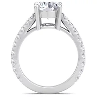 Lab Created Carat Grown Diamond Engagement Ring Sterling Silver