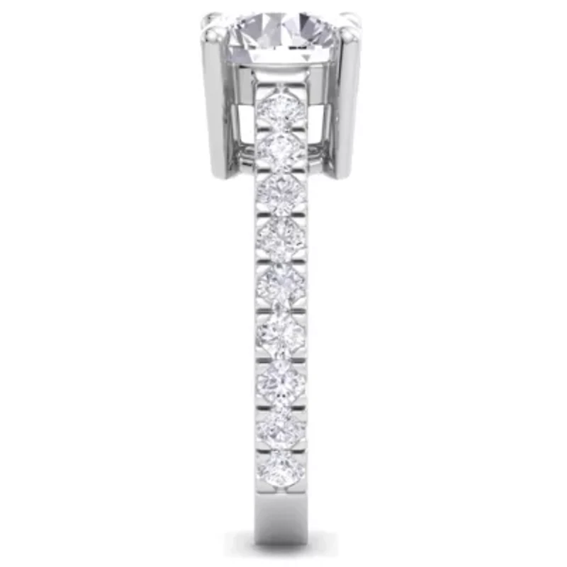 Lab Created Carat Grown Diamond Engagement Ring Sterling Silver