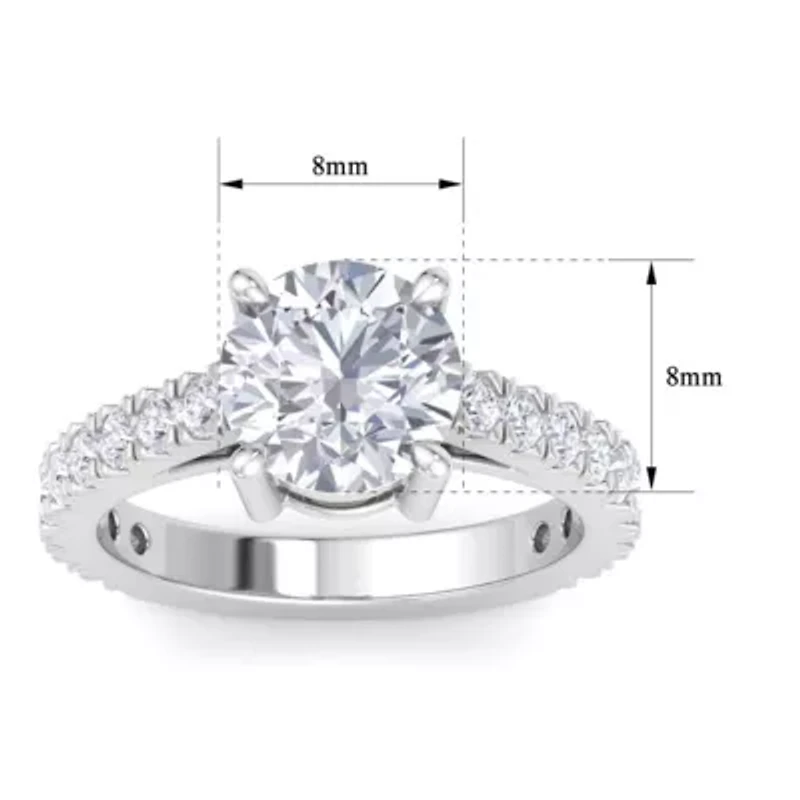 Lab Created Carat Grown Diamond Engagement Ring Sterling Silver