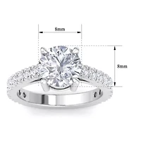 Lab Created Carat Grown Diamond Engagement Ring Sterling Silver