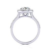 Lab Created Carat Halo Grown Diamond Engagement Ring Sterling Silver