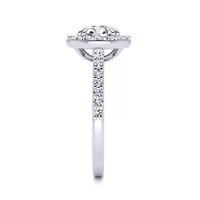 Lab Created Carat Halo Grown Diamond Engagement Ring Sterling Silver