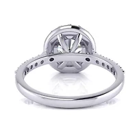 Lab Created Carat Halo Grown Diamond Engagement Ring Sterling Silver
