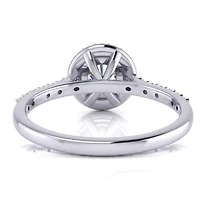 Lab Created Carat Halo Grown Diamond Engagement Ring Sterling Silver