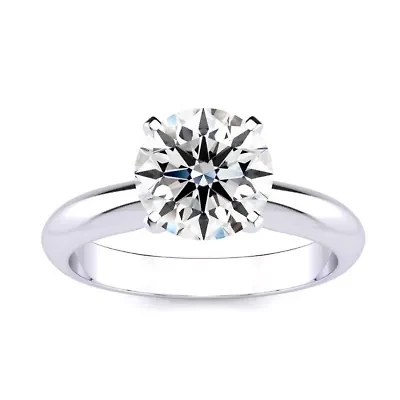 Lab Created /2 Carat Grown Diamond Solitaire Ring Sterling Silver