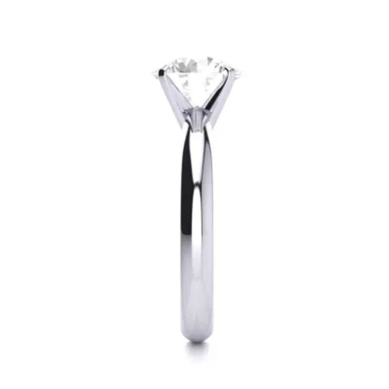 Lab Created Carat Grown Diamond Solitaire Ring Sterling Silver