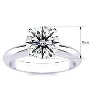 Lab Created Carat Grown Diamond Solitaire Ring Sterling Silver
