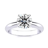 Lab Created /2 Carat Grown Diamond Solitaire Ring Sterling Silver