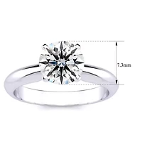 Lab Created /2 Carat Grown Diamond Solitaire Ring Sterling Silver