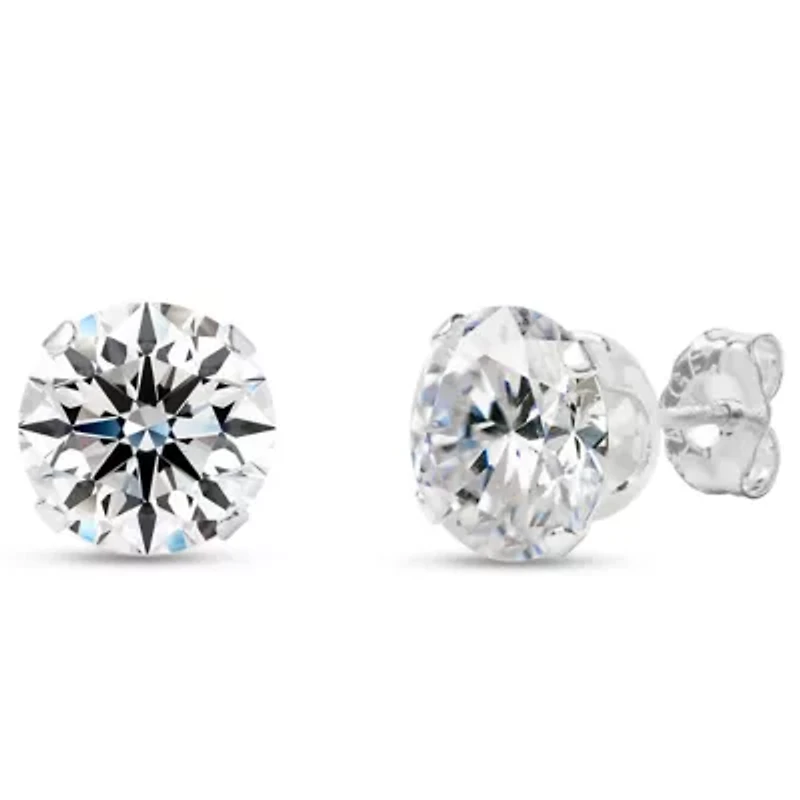 4 Carat Moissanite Stud Earrings Gold