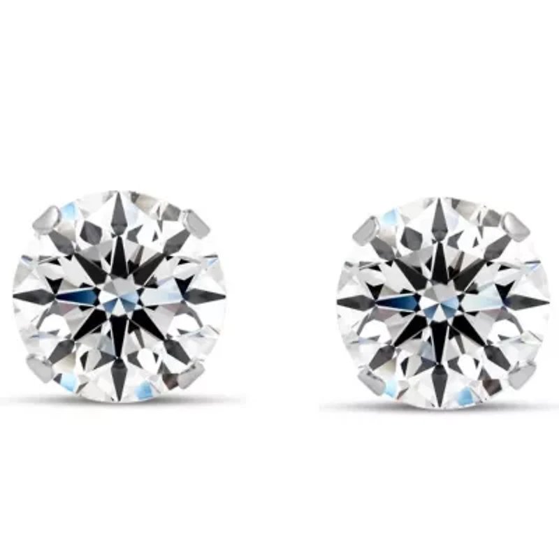 4 Carat Moissanite Stud Earrings Gold
