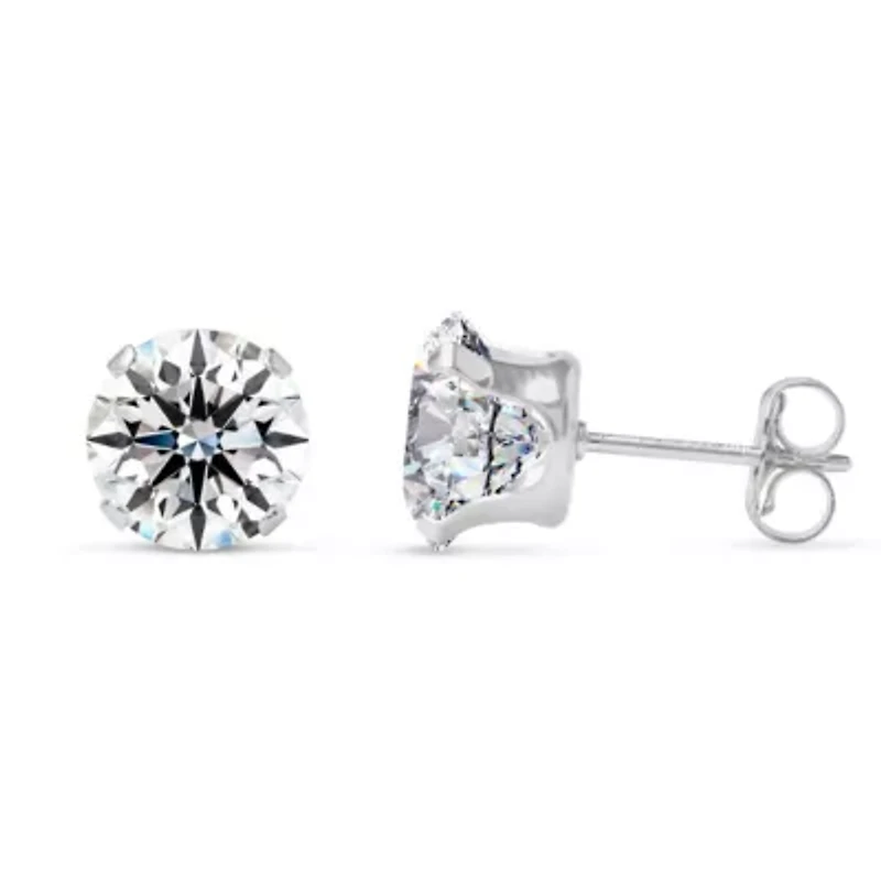 4 Carat Moissanite Stud Earrings Gold