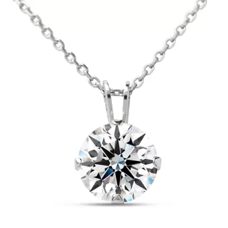 2 Carat Moissanite Necklace Gold With Free Chain