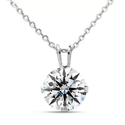 2 Carat Moissanite Necklace Gold With Free Chain