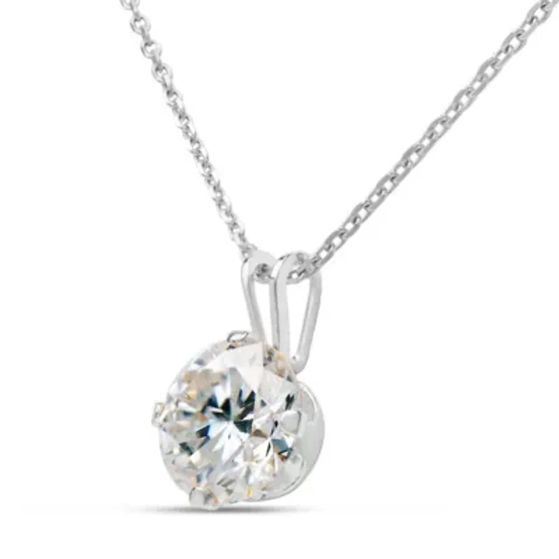 2 Carat Moissanite Necklace Gold With Free Chain