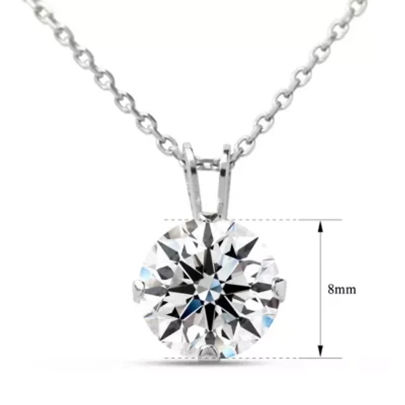 2 Carat Moissanite Necklace Gold With Free Chain