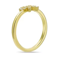 Lab Created 18k Gold Plated Sterling Silver 1/8 ct. t.w. Grown Diamond Bow Ring