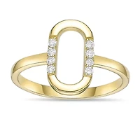 Lab Created 18k Gold Plated Sterling Silver 1/10 ct. t.w. Grown Diamond Oval Ring