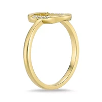 Lab Created 18k Gold Plated Sterling Silver 1/10 ct. t.w. Grown Diamond Oval Ring