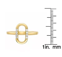 Lab Created 18k Gold Plated Sterling Silver 1/10 ct. t.w. Grown Diamond Oval Ring