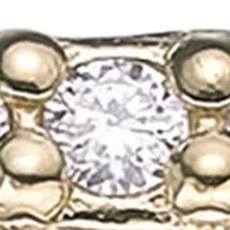 Lab Created 18k Gold Plated Sterling Silver Grown Diamond Accent Cable Chain Ring