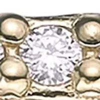 Lab Created 18k Gold Plated Sterling Silver Grown Diamond Accent Cable Chain Ring