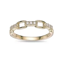 Lab Created 18k Gold Plated Sterling Silver Grown Diamond Accent Cable Chain Ring
