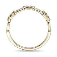 Lab Created 18k Gold Plated Sterling Silver Grown Diamond Accent Cable Chain Ring