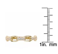 Lab Created 18k Gold Plated Sterling Silver Grown Diamond Accent Cable Chain Ring