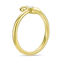 Lab Created 18k Gold Plated Sterling Silver 1/10 ct. t.w. Grown Diamond Bezel Set Spike Ring