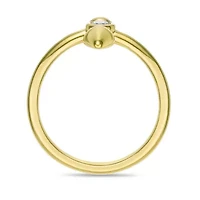 Lab Created 18k Gold Plated Sterling Silver 1/10 ct. t.w. Grown Diamond Bezel Set Spike Ring