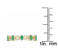 10K Gold Emerald and 1/5 ct. t.w. Diamond Ring