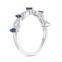 10K White Gold Sapphire and 1/ ct. t.w. Diamond Ring