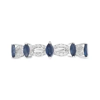 10K White Gold Sapphire and 1/ ct. t.w. Diamond Ring