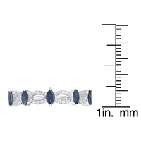 10K White Gold Sapphire and 1/ ct. t.w. Diamond Ring