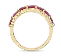 10K Gold Ruby and 1/10 ct. t.w. Diamond Ring