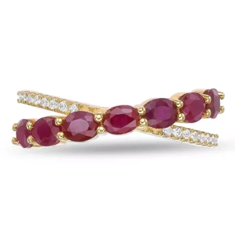 10K Gold Ruby and 1/10 ct. t.w. Diamond Ring