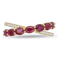 10K Gold Ruby and 1/10 ct. t.w. Diamond Ring