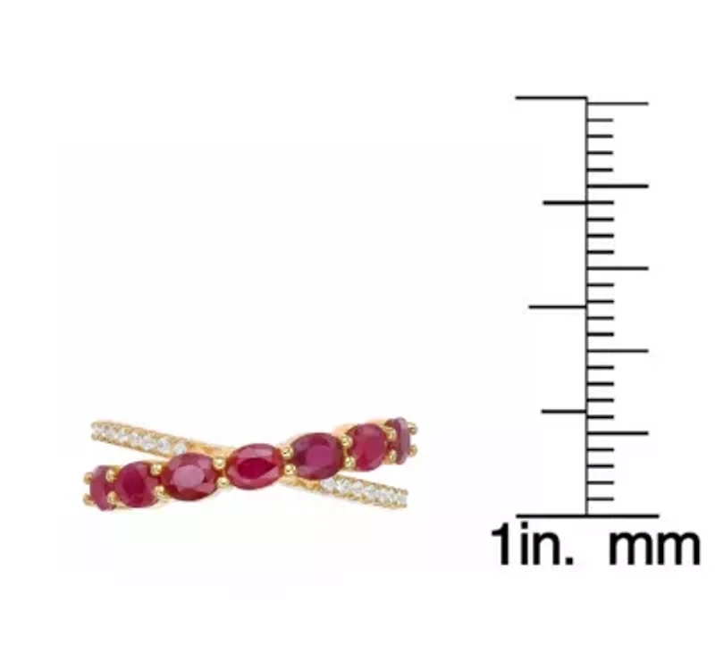 10K Gold Ruby and 1/10 ct. t.w. Diamond Ring