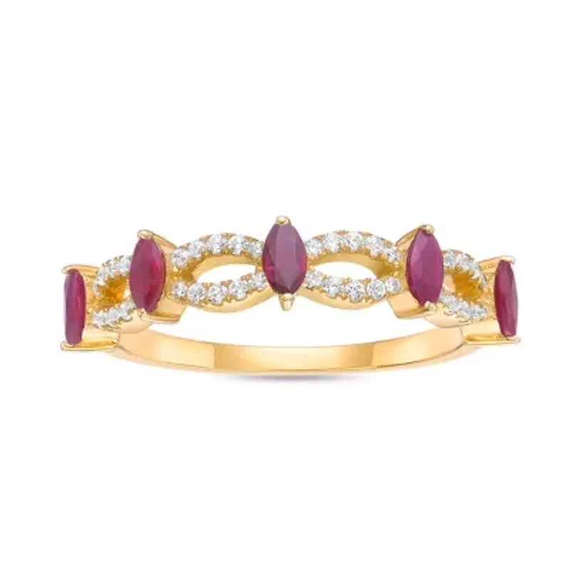 10K Gold Ruby and 1/5 ct. t.w. Diamond Ring