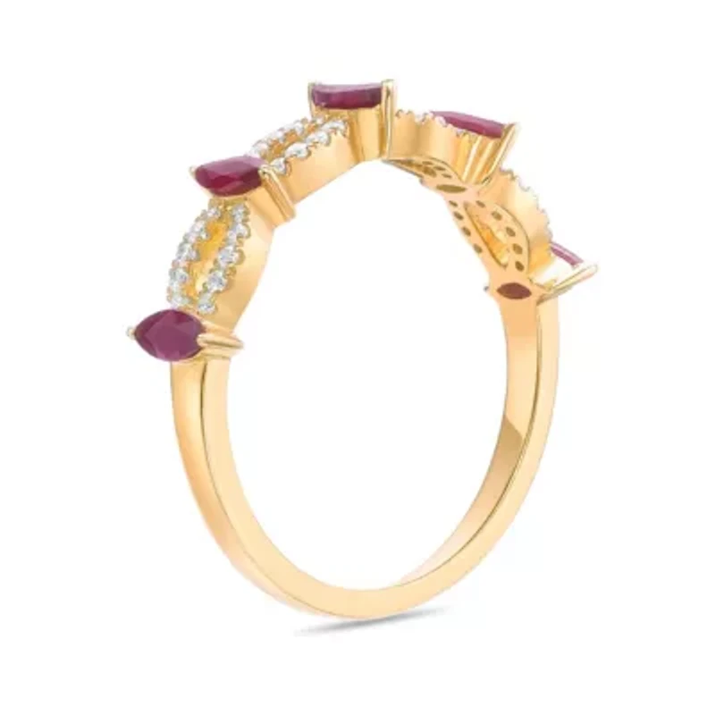 10K Gold Ruby and 1/5 ct. t.w. Diamond Ring