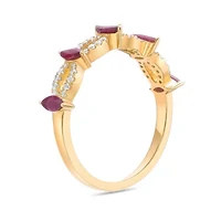 10K Gold Ruby and 1/5 ct. t.w. Diamond Ring