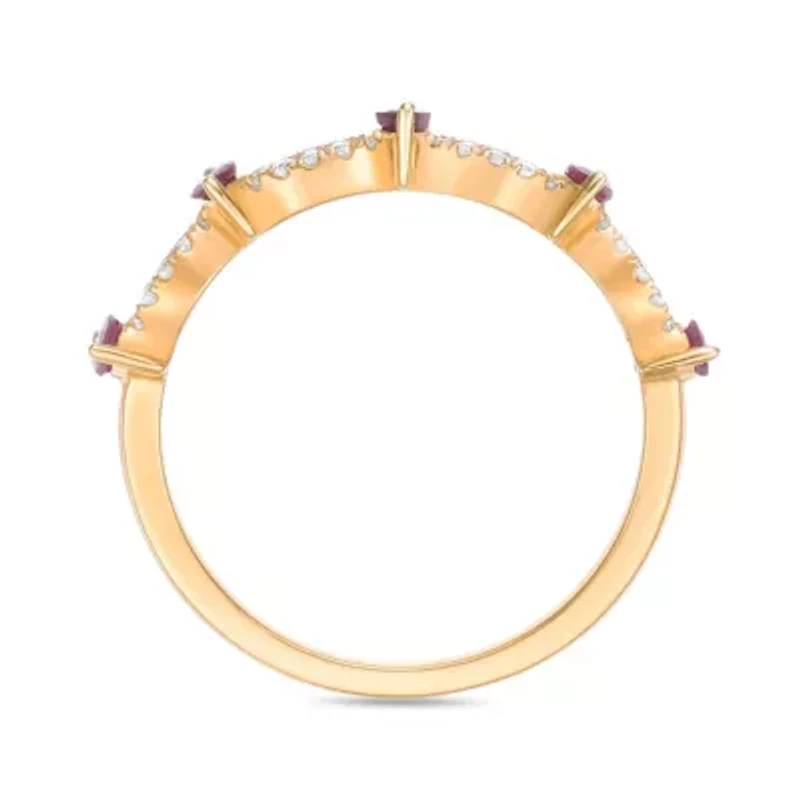 10K Gold Ruby and 1/5 ct. t.w. Diamond Ring