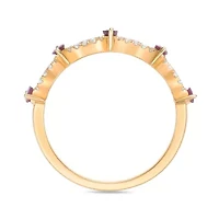 10K Gold Ruby and 1/5 ct. t.w. Diamond Ring