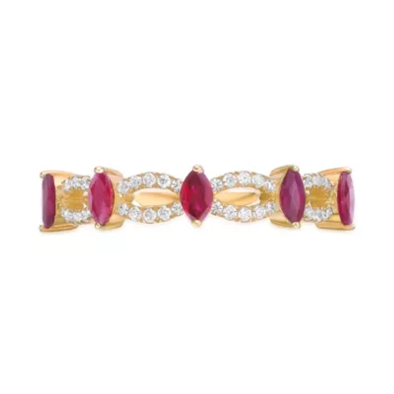 10K Gold Ruby and 1/5 ct. t.w. Diamond Ring
