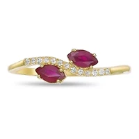 10K Gold Ruby and Diamond Accent Ring