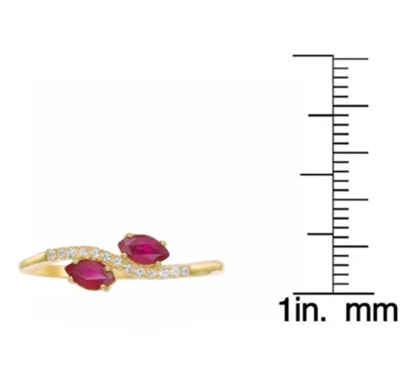 10K Gold Ruby and Diamond Accent Ring