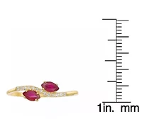 10K Gold Ruby and Diamond Accent Ring